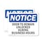 Signmission Door To Remain Unlocked During Business Hours, 14 in W x Rectangle, Plastic OS-2PACK-NS-P-1014-L-11529 - alternate 1